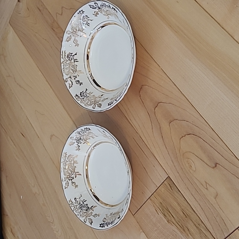 2 Vintage Alfred Meakin "Golden Harmony" 22 Kt Gold Small Bowls